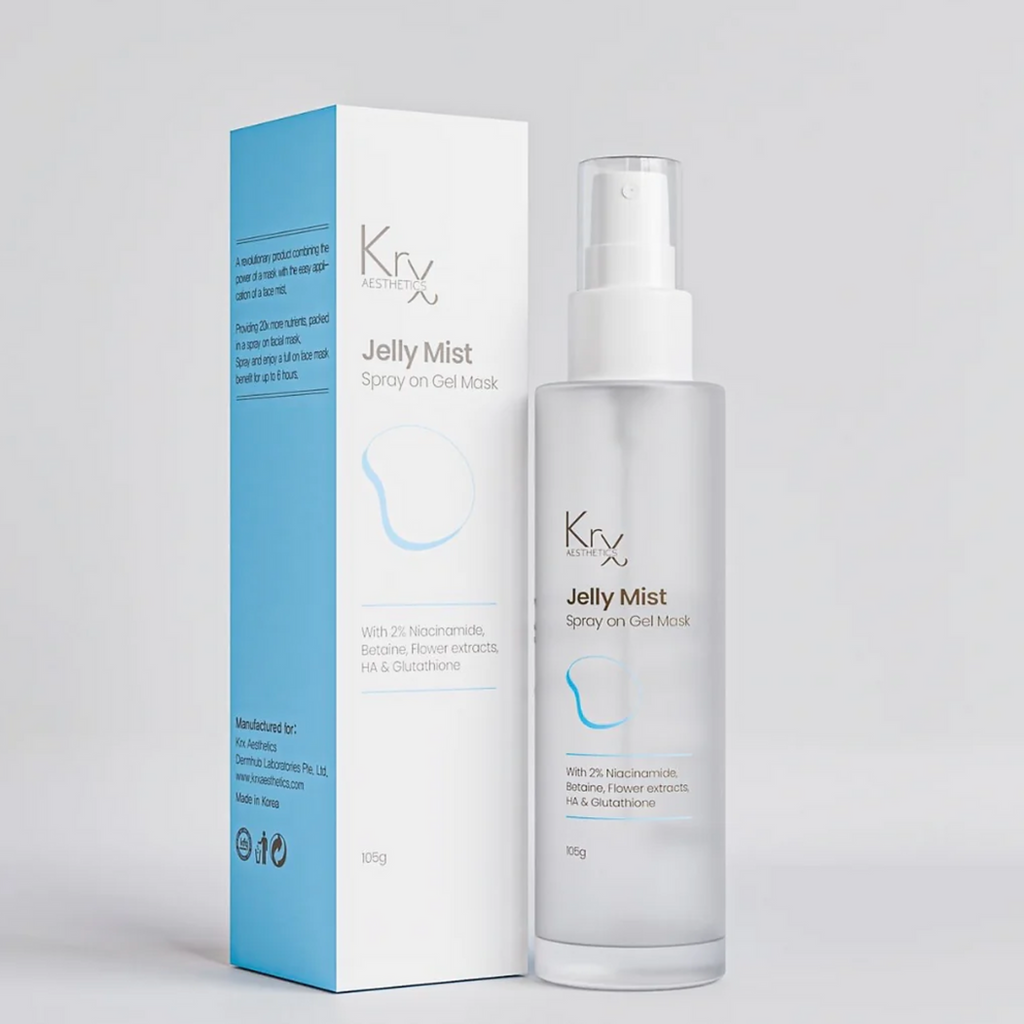 Kryx Jelly Mist spray bottle and packaging on a light gray background